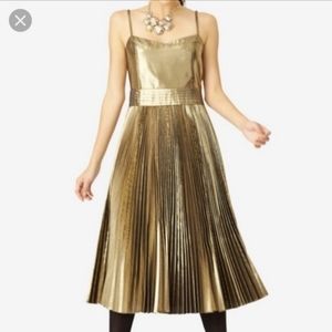 Kate Spade Saturday gold pleated skirt